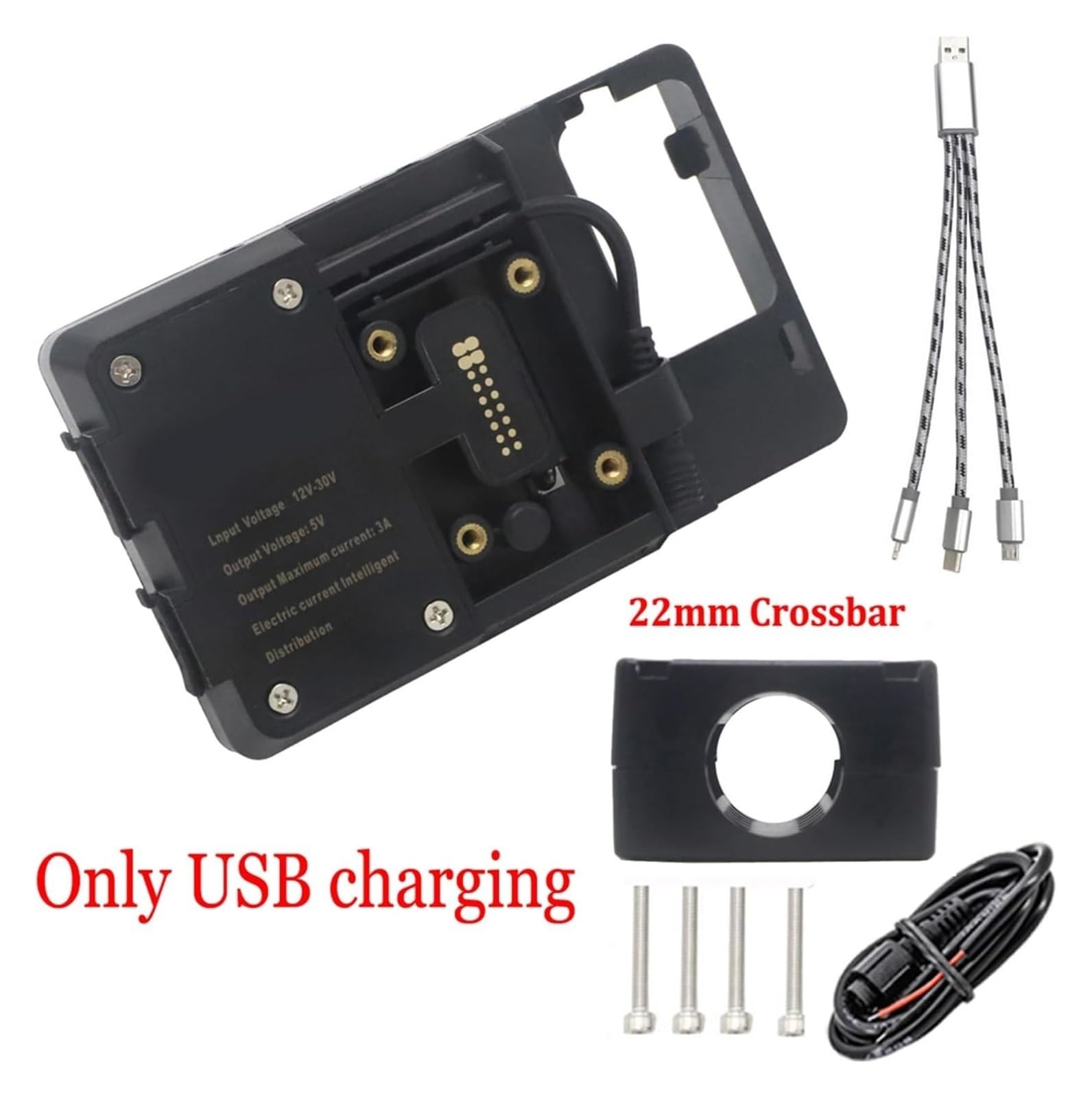 Navigation Halterung Für D&ucati Für MULTISTRADA V4 S V4S 2021 + Handy GPS Halterung Navigation Halterung USB Und Drahtlose Ladestation Navigationshalterung(USB 22mm Clip) von GATAVCTKPY