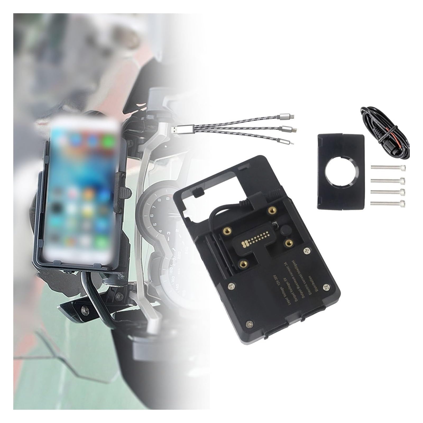 Navigation Halterung Für D&ucati Für MULTISTRADA V4 S V4S 2021 + Handy GPS Halterung Navigation Halterung USB Und Drahtlose Ladestation Navigationshalterung(USB 22mm Clip) von GATAVCTKPY