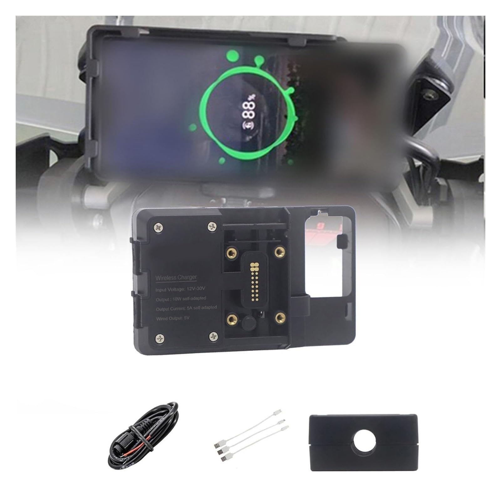 Navigation Halterung Für D&ucati Für MULTISTRADA V4 S V4S 2021 + Handy GPS Halterung Navigation Halterung USB Und Drahtlose Ladestation Navigationshalterung(Wireless 12mm Clip) von GATAVCTKPY