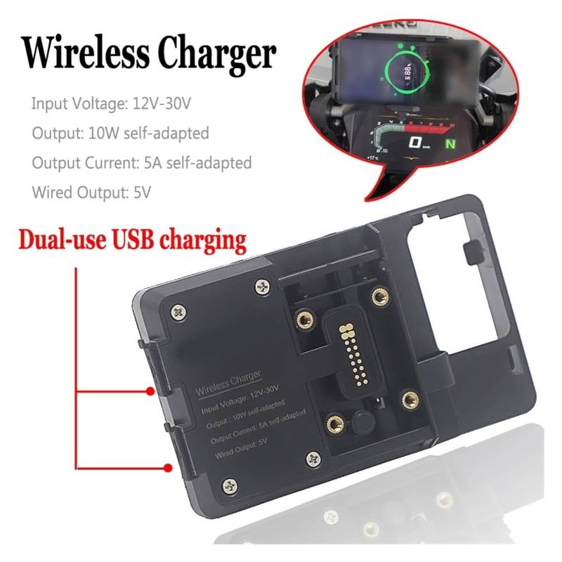 Navigation Halterung Für D&ucati Für Multistrada 950 950 S 2017- GPS Smartphone Drahtlose Lade USB Navigation Halterung Adapter Halter Navigationshalterung(Wireless Charging) von GATAVCTKPY