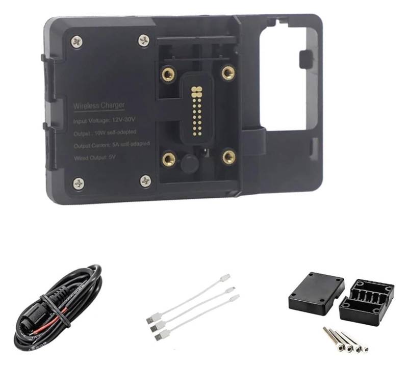 Navigation Halterung Für FORZA350 Für NSS350 2021-2023 Motorrad GPS Telefon USB & Drahtlose Ladegerät Navigation Halterung Halter Halterung Ständer Navigationshalterung(Black 1 Set) von GATAVCTKPY
