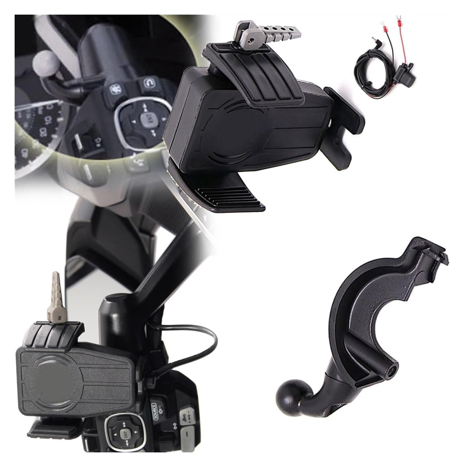 Navigation Halterung Für Goldwing GL1800 F6B 2018 2019 2020 2021 Drahtlose Lade GPS Telefon Halter Navigation Halterung Zubehör Motorrad Navigationshalterung(AC) von GATAVCTKPY