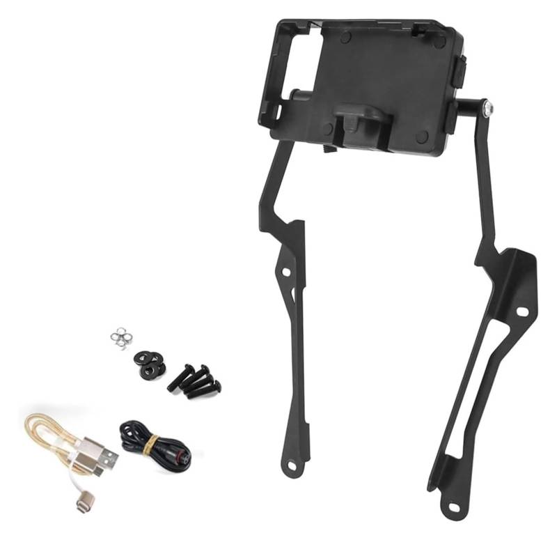 Navigation Halterung Für Tiger 1200 GT Für Rally Für Explorer 2022 2023 Motorrad Smart Telefon Halter GPS Windschutzscheibe Navigation Halterung Navigationshalterung(USB Charging kit) von GATAVCTKPY