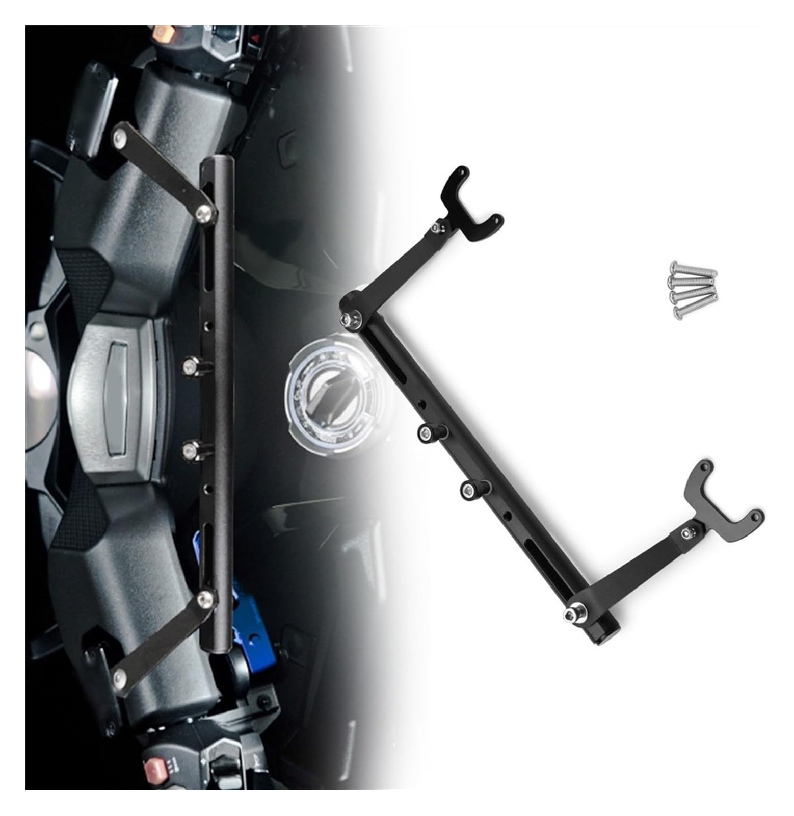 Navigation Halterung Für Y&amaha TMAX560 T MAX 560 2019-2022 Mutifunktionale Cross Bar Balance Navigation Lenkerhalterung Verlängerung Navigationshalterung(Schwarz) von GATAVCTKPY
