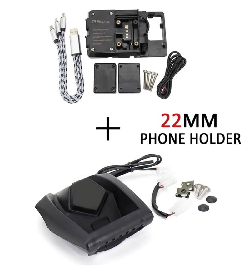 Navigation Halterung Für Y&amaha X-MAX 125 2018 2019 2020 2021 GPS-Telefonnavigationshalterung USB-Ladeanschlusshalterhalterung Navigationshalterung von GATAVCTKPY