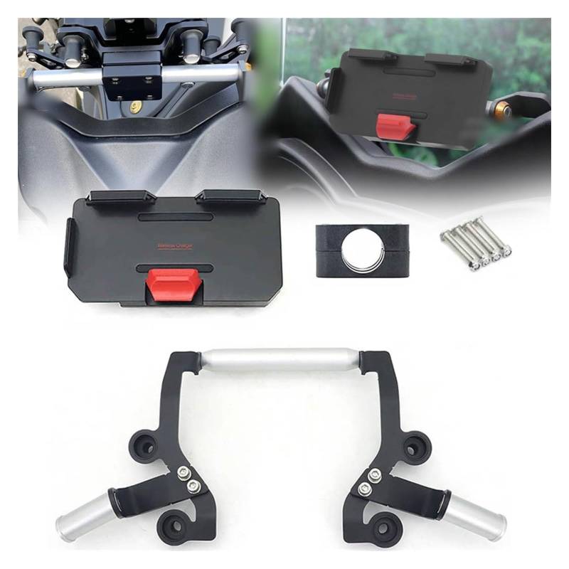 Navigation Halterung Für Y&amaha X-MAX Xmax 300 XMAX300 2021 2022 2023 GPS-Telefonhalter USB-Wireless-Ladegerät Navigation Spotlight Halterung Halterung Ständer Navigationshalterung von GATAVCTKPY