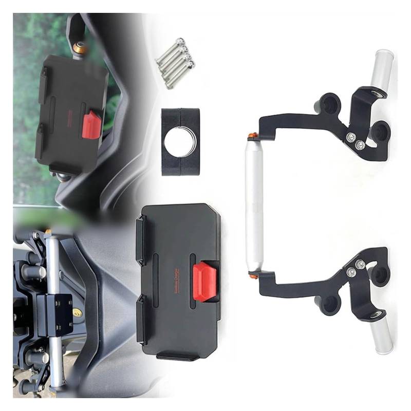 Navigation Halterung Für Y&amaha X-MAX Xmax 300 XMAX300 2021-2023 GPS-Telefonhalter USB-Wireless-Ladegerät Navigation Spotlight Halterung Halterung Ständer Navigationshalterung von GATAVCTKPY