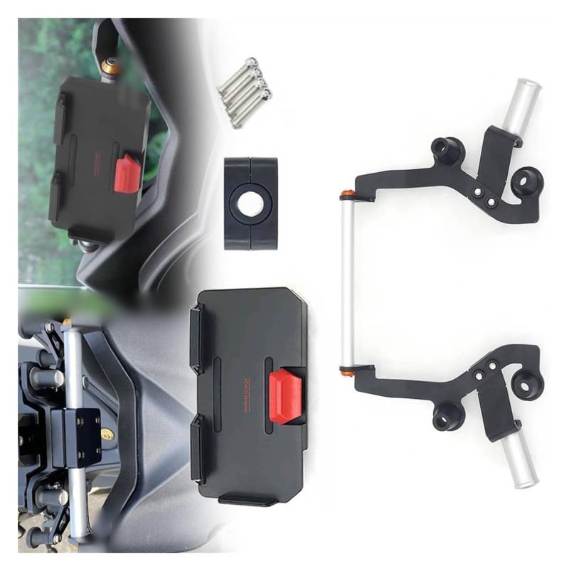Navigation Halterung Für Y&amaha X-MAX Xmax 300 XMAX300 2021-2023 GPS-Telefonhalter USB-Wireless-Ladegerät Navigation Spotlight Halterung Halterung Ständer Navigationshalterung von GATAVCTKPY
