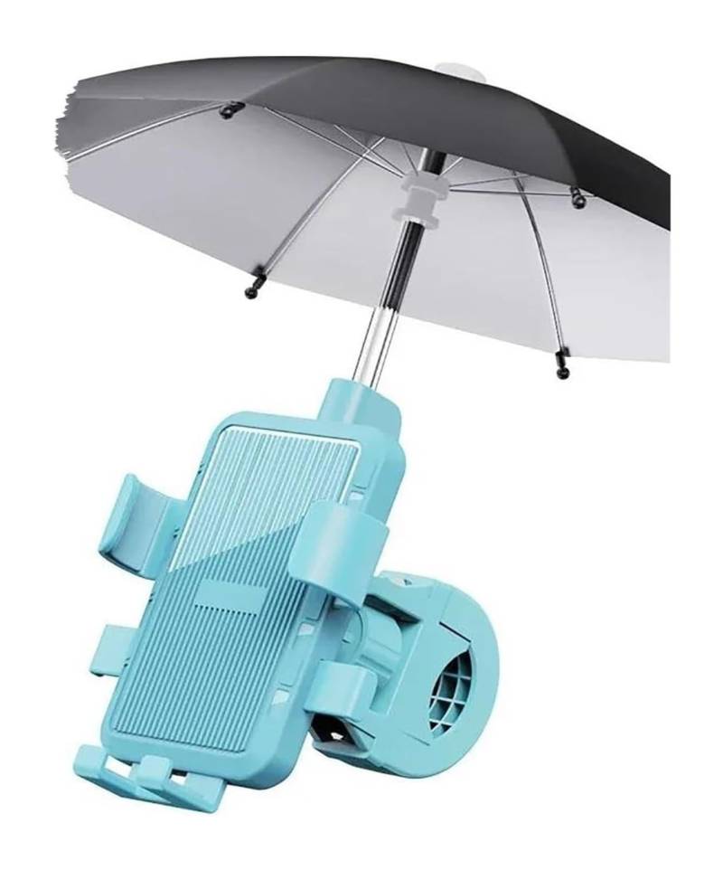 Navigation Halterung Motorrad Fahrrad Handy Halter Stehen Elektrische Fahrzeug Roller Radfahren Berg Telefon Lenker Halterung Navigationshalterung(Blue with Umbrella) von GATAVCTKPY