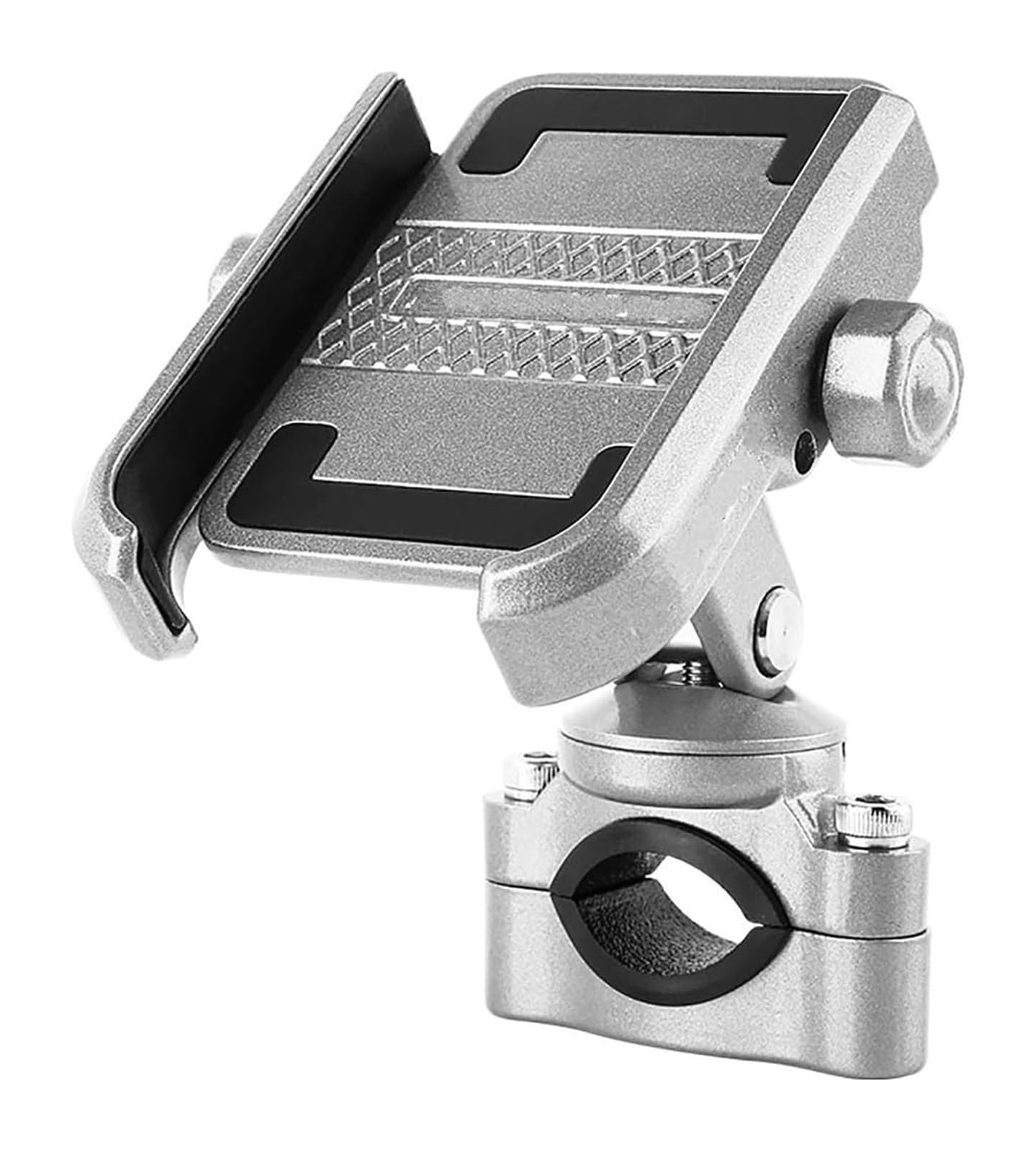 Navigation Halterung Universal Motorrad Telefon Navigation Aluminium Legierung Halterung Motorrad Fahrrad Lenker Stoßfest Telefon Halter Ständer Halterung Navigationshalterung(Handlebar-Silver) von GATAVCTKPY