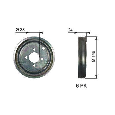Gates Riemenscheibe, Kurbelwelle [Hersteller-Nr. TVD1099] für Citroën, Peugeot von GATES