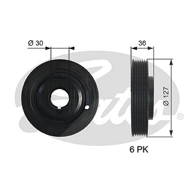 Gates Riemenscheibe, Kurbelwelle [Hersteller-Nr. TVD1097] für Citroën, Lancia, Peugeot von GATES
