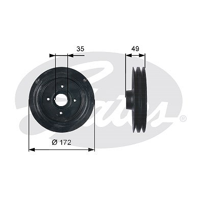 Gates Riemenscheibe, Kurbelwelle [Hersteller-Nr. TVD1123] für Mitsubishi von GATES