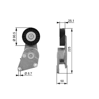 Gates Spannrolle, Keilrippenriemen [Hersteller-Nr. T38234] für Citroën, Fiat, Lancia, Peugeot von GATES