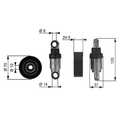 Gates Spannrolle, Keilrippenriemen [Hersteller-Nr. T38242] für BMW von GATES