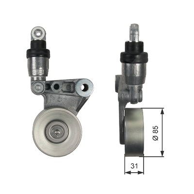 Gates Spannrolle, Keilrippenriemen [Hersteller-Nr. T39214] für Nissan von GATES