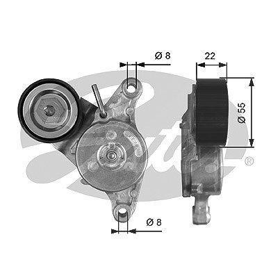 Gates Spannrolle, Keilrippenriemen [Hersteller-Nr. T39392] für Mini, Toyota von GATES