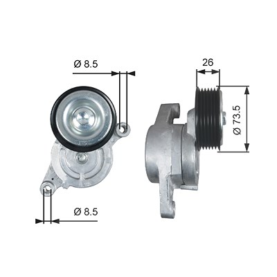 Gates Spannrolle, Keilrippenriemen [Hersteller-Nr. T39279] für Mazda von GATES