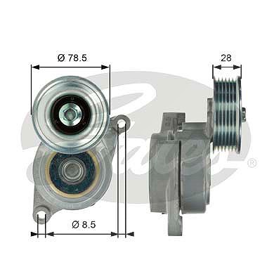 Gates Spannrolle, Keilrippenriemen [Hersteller-Nr. T39103] für Mazda von GATES