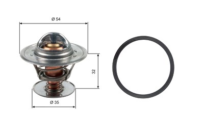 Gates Thermostat, Kühlmittel [Hersteller-Nr. TH13684G1] für Audi, Daimler, Jaguar, Porsche, Seat, VW von GATES