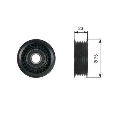Gates Umlenk-/Führungsrolle, Keilrippenriemen [Hersteller-Nr. T36476] für Opel, Renault, Saab von GATES