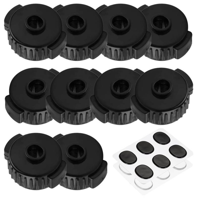 GATSUZG 10 Stück 8mm Quick-Release Cymbal Nuts, Schwarz Kunststoff Becken Verschlüsse Cymbal Toppers Cymbal Mate Zubehör Drum Replacement Parts für Percussion Drum Kits, mit Drum Gel Pads von GATSUZG