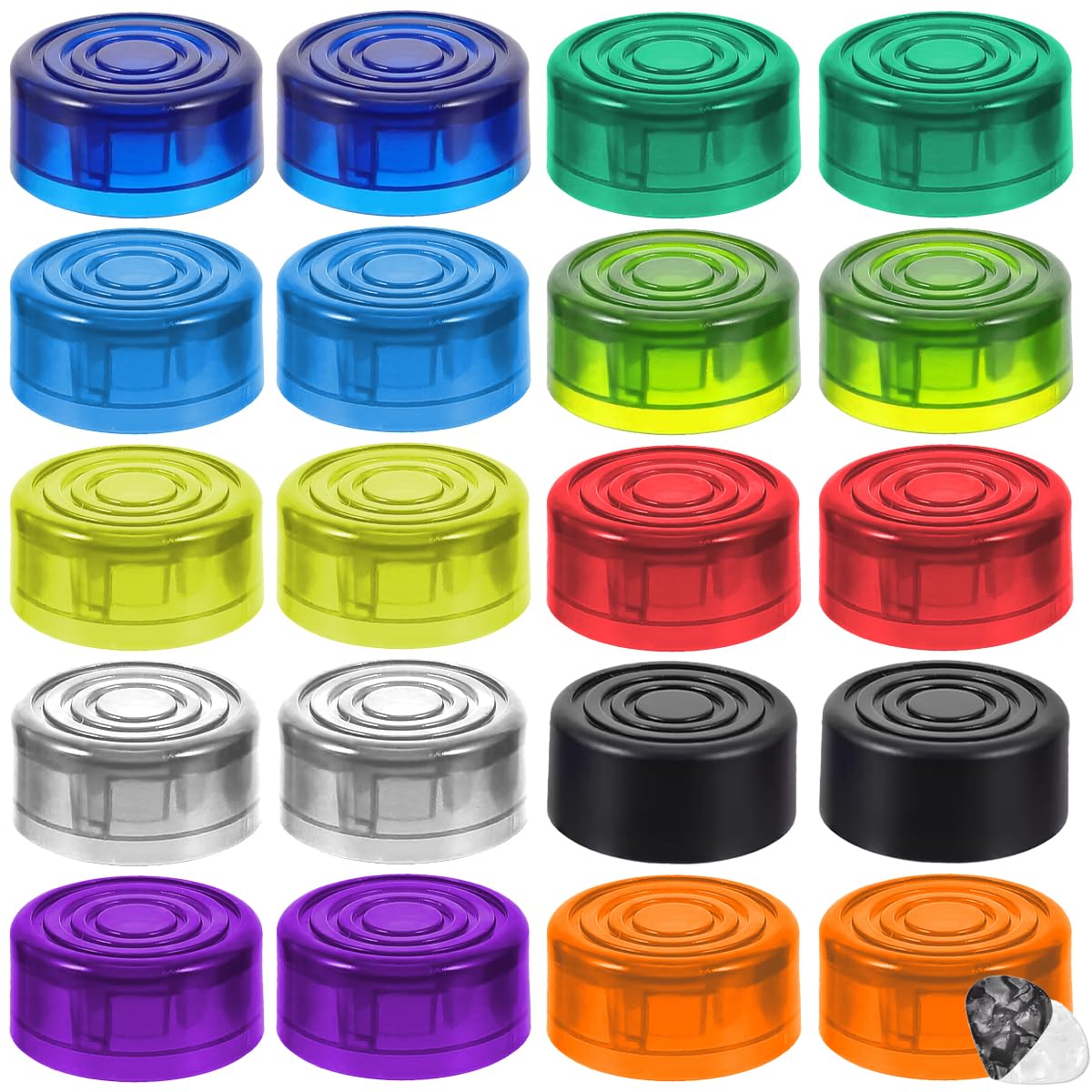 GATSUZG 20 Stück bunte Gitarre Pedal Fußschalter Toppers, 10 Farbe Kunststoff Fuß Nagelkappen Gitarre und Bass Effekte Zubehör für Effektpedal Schutz, mit Gitarren-Pick GATSUZG 20 Stück bunte Gitarre Pedal Fußschalter Toppers, 10 Farbe Kunststoff Fuß Nagelkappen Gitarre und Bass Effekte Zubehör für Effektpedal Schutz, mit Gitarren-Pick von GATSUZG