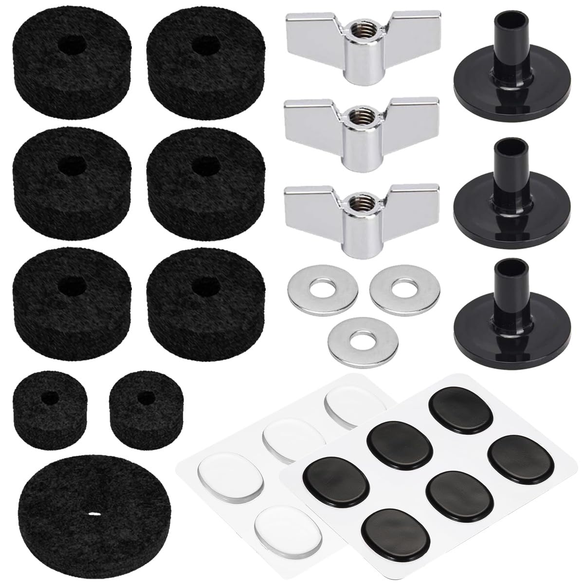 GATSUZG Becken-Ersatzzubehör-Set, Beckenfilze, Beckenständerfilze, Schlagzeug-Beckenfilzpolster, Beckenfilze, Hi-Hat-Kupplungsfilz für Schlagzeugset mit Beckenhülsen, Schlagzeug-Gelpads (33 Stück) GATSUZG Becken-Ersatzzubehör-Set, Beckenfilze, Beckenständerfilze, Schlagzeug-Beckenfilzpolster, Beckenfilze, Hi-Hat-Kupplungsfilz für Schlagzeugset mit Beckenhülsen, Schlagzeug-Gelpads (33 Stück) von GATSUZG