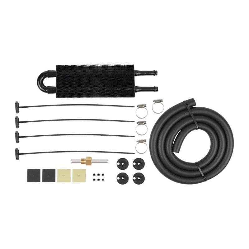 Kühler 10 Reihen 8 Reihen 6 Reihen 4 Reihen 2 Reihen Aluminium Remote Getriebe Ölkühler/Auto-Manueller Kühler Konverter Kit Kühlerband(2 Row Black) von GAYCLG