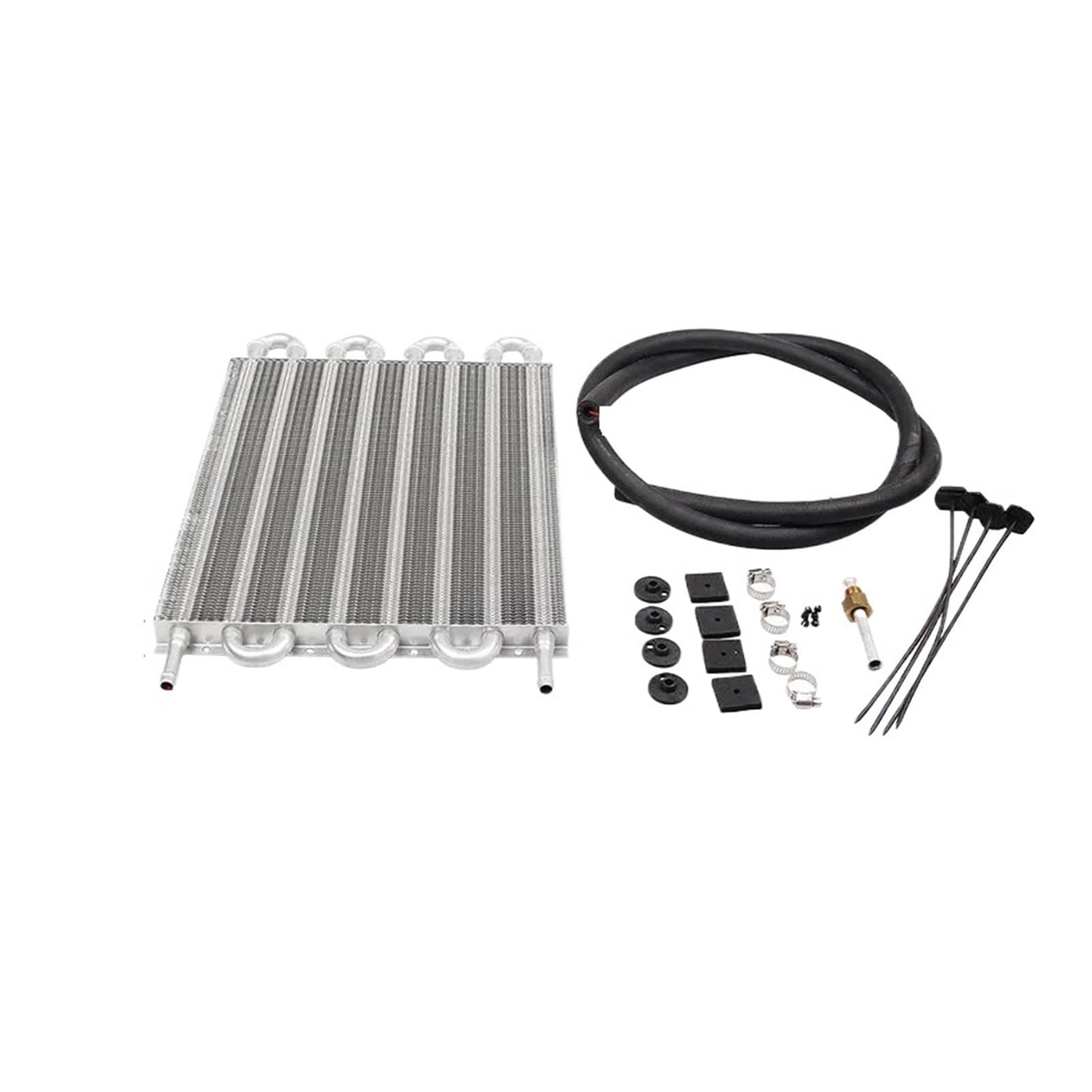 Kühler 10 Reihen 8 Reihen 6 Reihen 4 Reihen 2 Reihen Aluminium Remote Getriebe Ölkühler/Auto-Manueller Kühler Konverter Kit Kühlerband(4 Row Silver) von GAYCLG