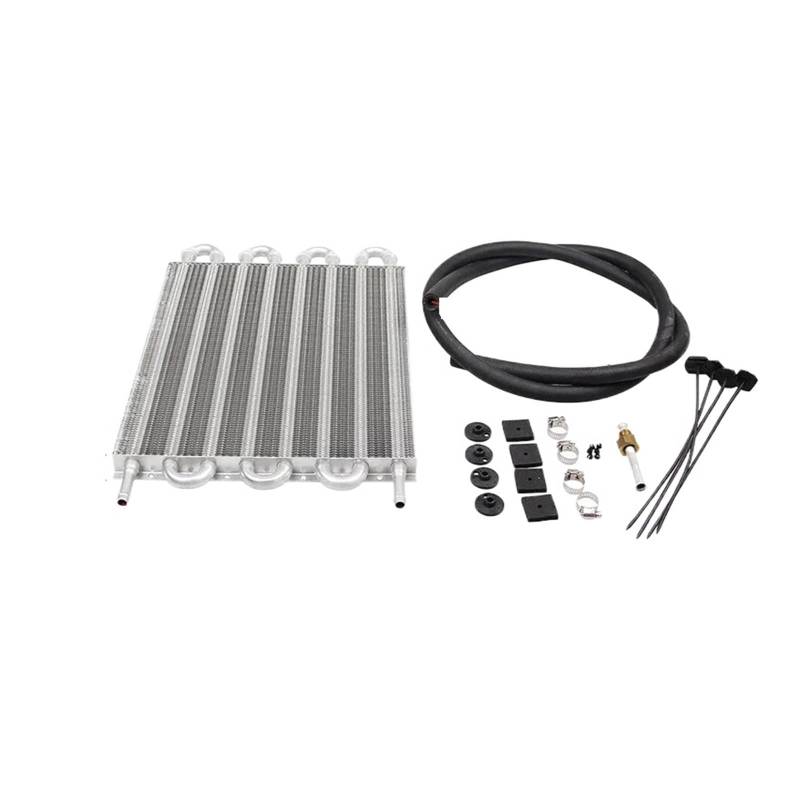 Kühler 10 Reihen 8 Reihen 6 Reihen 4 Reihen 2 Reihen Aluminium Remote Getriebe Ölkühler/Auto-Manueller Kühler Konverter Kit Kühlerband(4 Row Silver) von GAYCLG