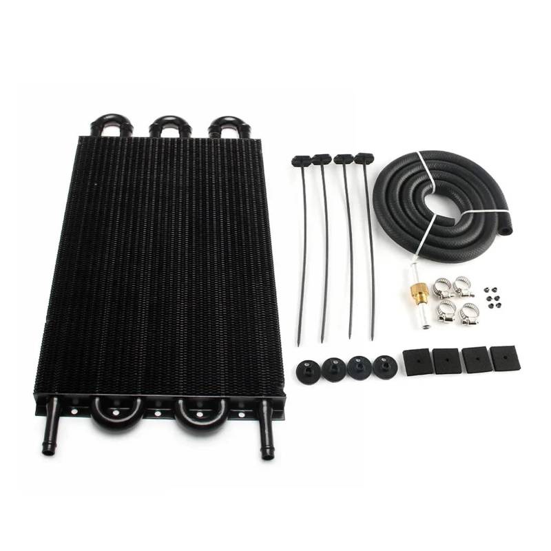 Kühler 10 Reihen 8 Reihen 6 Reihen 4 Reihen 2 Reihen Aluminium Remote Getriebe Ölkühler/Auto-Manueller Kühler Konverter Kit Kühlerband(6 Row Black) von GAYCLG