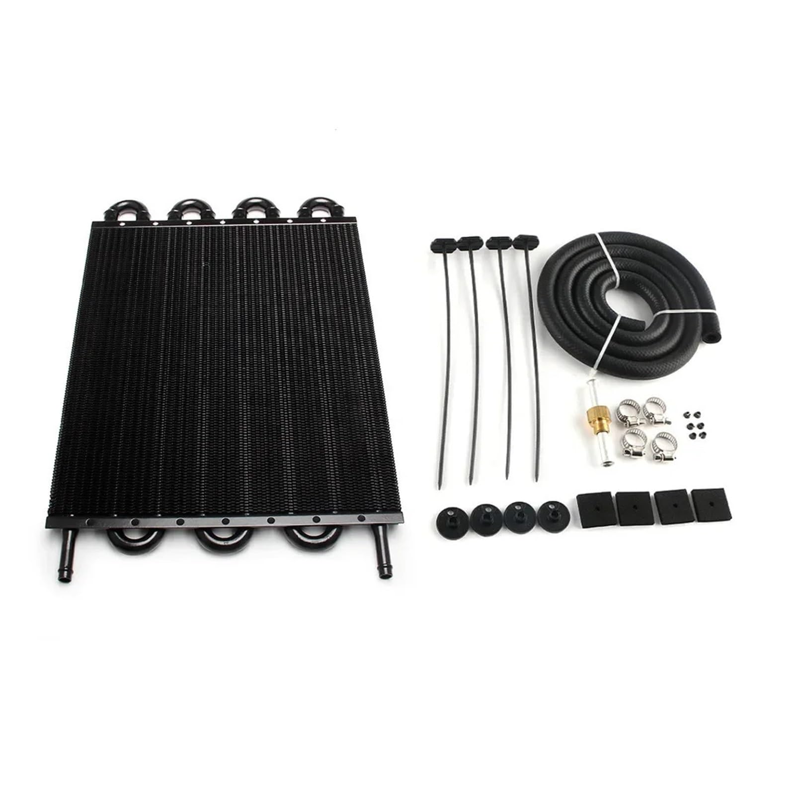 Kühler 10 Reihen 8 Reihen 6 Reihen 4 Reihen 2 Reihen Aluminium Remote Getriebe Ölkühler/Auto-Manueller Kühler Konverter Kit Kühlerband(8 Row Black) von GAYCLG