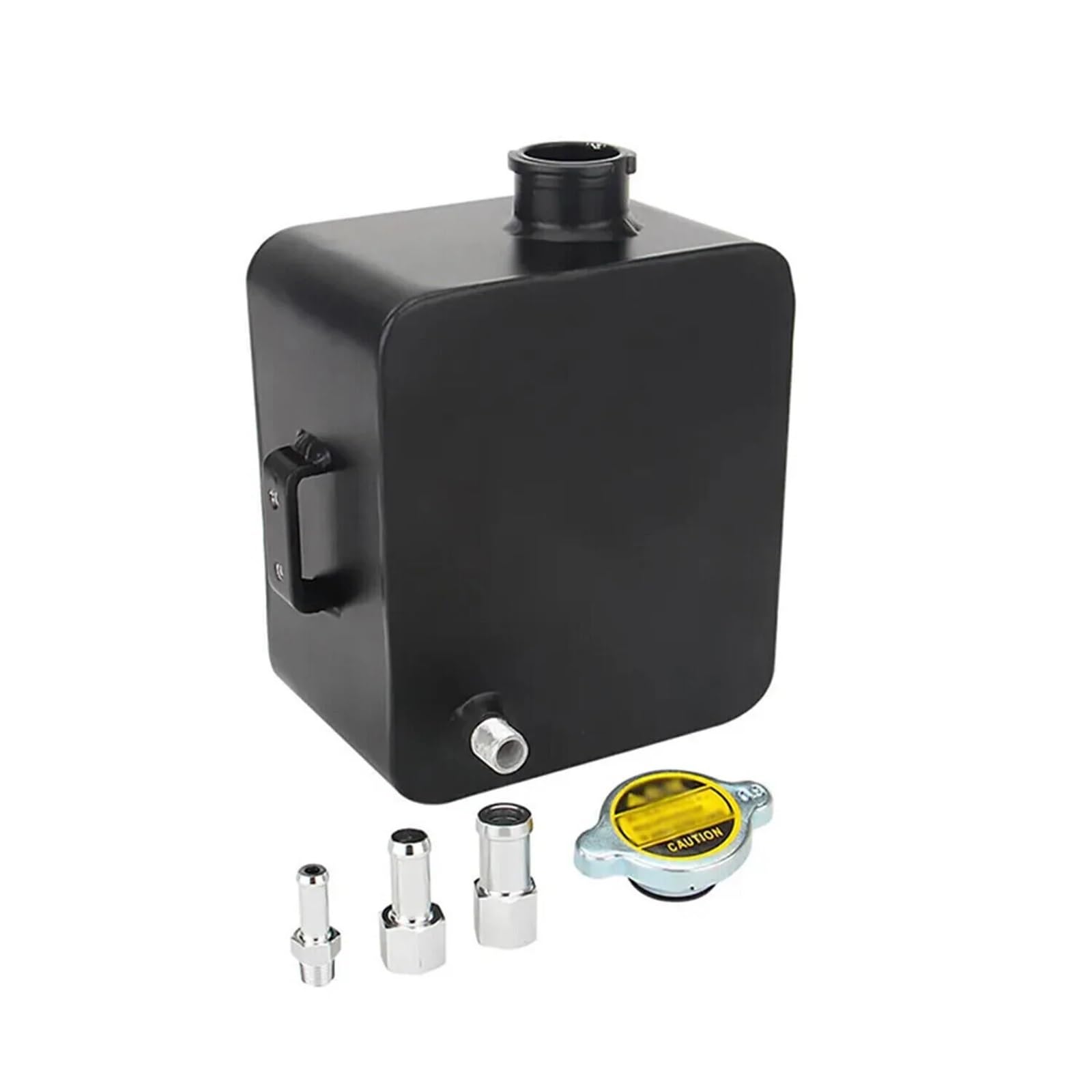 Kühler 2,5 L Aluminium Überlauf Recovery Tank Flasche Universal Auto Wasser Kühlmittel Kühler Kühlerband(Black) von GAYCLG