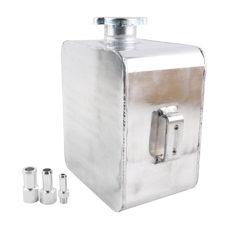 Kühler 2,5 L Aluminium Überlauf Recovery Tank Flasche Universal Auto Wasser Kühlmittel Kühler Kühlerband(SILVER) von GAYCLG