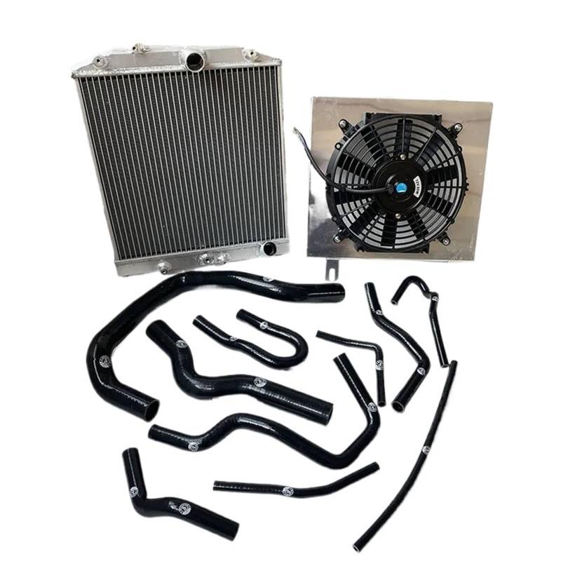 Kühler 3 Reihe Racing Aluminium Heizkörper 60mm Für Honda Civic EK EG DEl Sol Manuelle D15 D16 Für CIVIC EK3 B16 B18 K8 92-98 Kühlerband(208-MT-58MM-28MM KIT) von GAYCLG