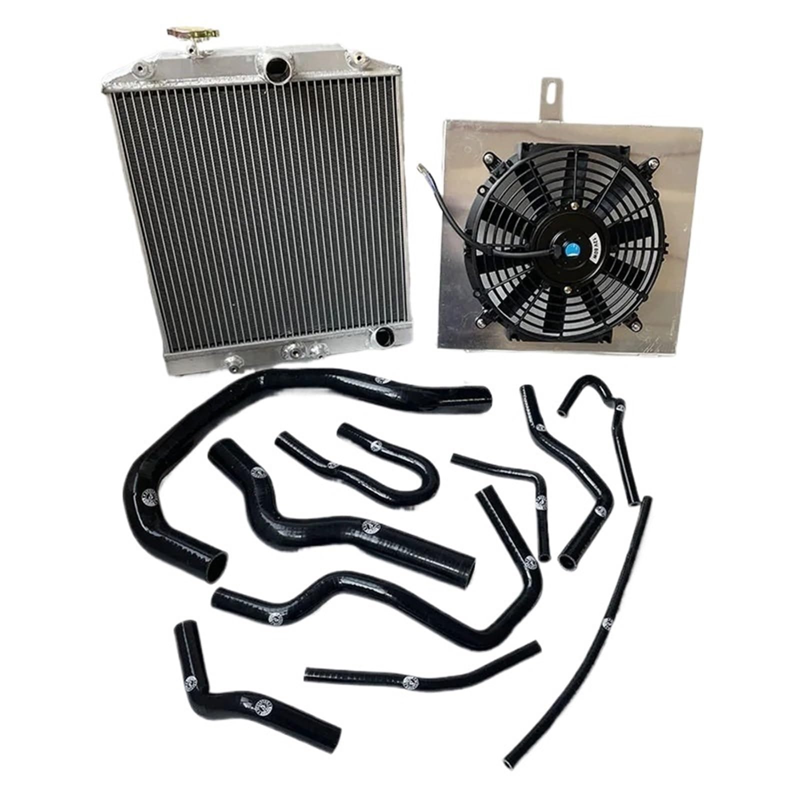 Kühler 3 Reihe Racing Aluminium Heizkörper 60mm Für Honda Civic EK EG DEl Sol Manuelle D15 D16 Für CIVIC EK3 B16 B18 K8 92-98 Kühlerband(208-MT-58MM-32MM KIT) von GAYCLG