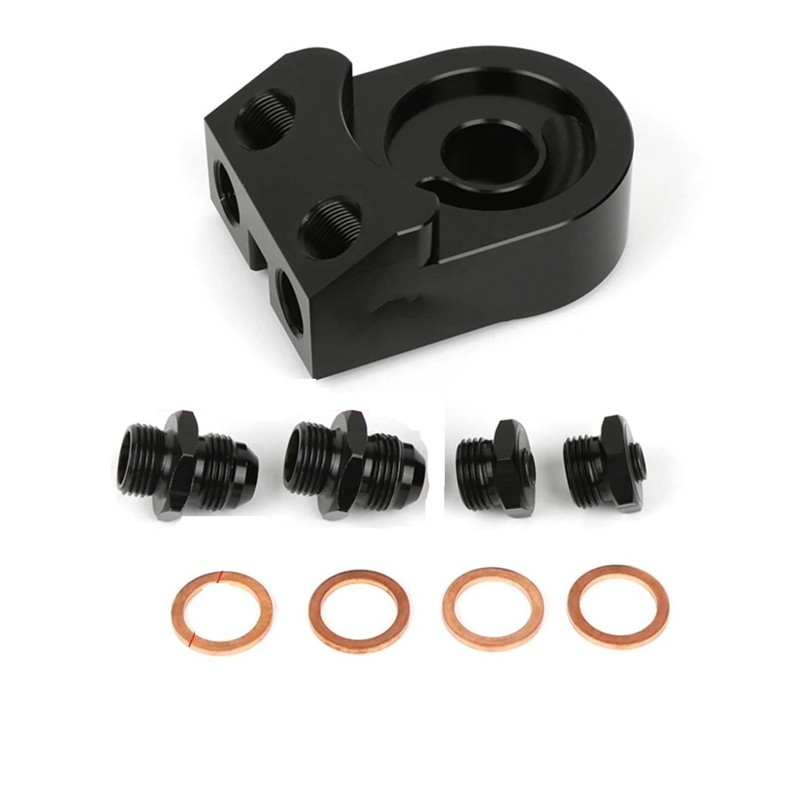 Kühler Motor 1.8T 2.0T EA888 GEN3 Ölkühler-Kit Für VAG GOLF MK7 Gti 付it Für Audi A3 Battle Bee Ölfilteradapter Kühler Kühlerband(AN8 No Thermostat) von GAYCLG