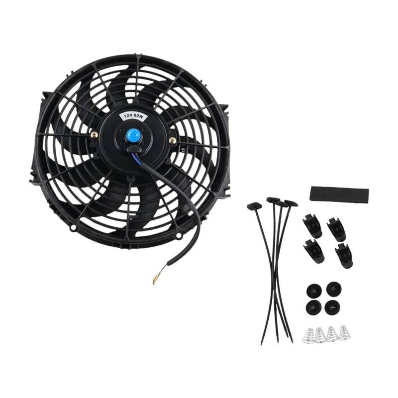 Kühler Motorkühlerlüfter Autos Klimaanlage Reparatur Gebogene Klinge Universal Zubehör Teil Kühlerkühlung Kühlerband(7inch 12V80W) von GAYCLG