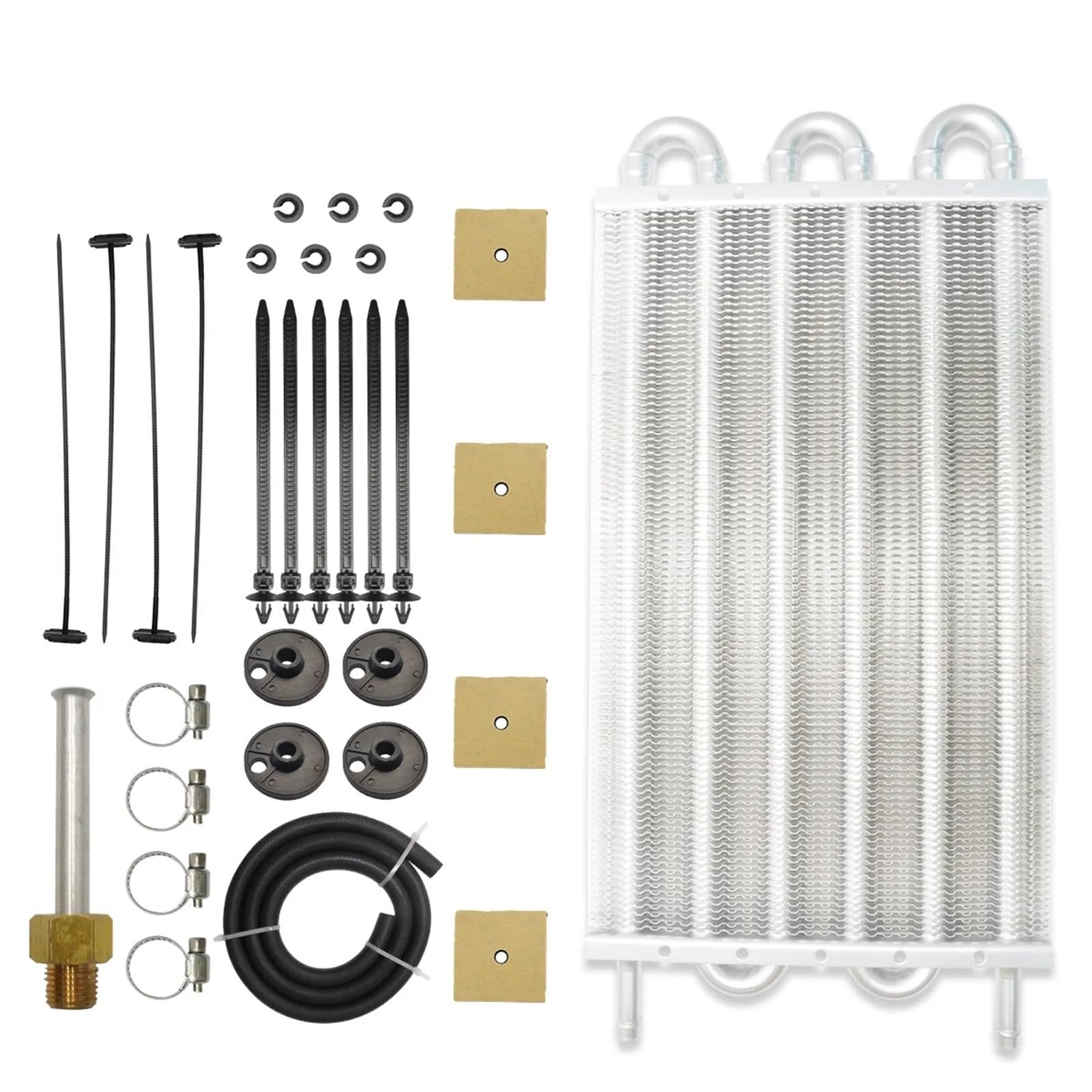 Kühler Motorölkühler Universal Aluminium Remote Auto-Hinterachsdifferential Kühlsystem Auto Mit Kondensator 4 Reihe 6 Reihe 8 Reihe Kühlerband(Silver (6Row)) von GAYCLG