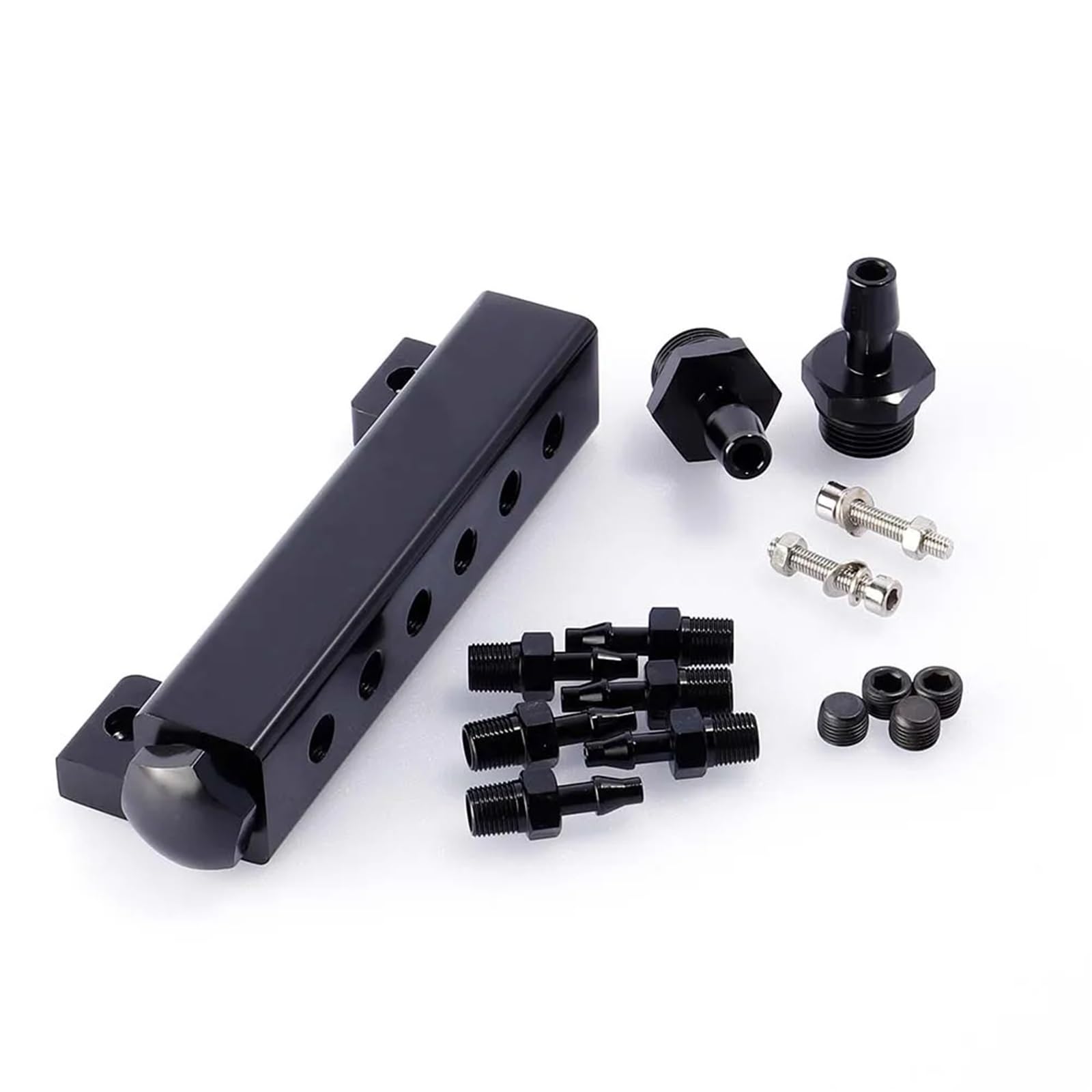 Kühler Vakuum Verteiler Kit Fit Turbo Boost Ansaugkrümmer 1/8 "NPT 6 Port Fit Für BMW Kühlerband(Black) von GAYCLG