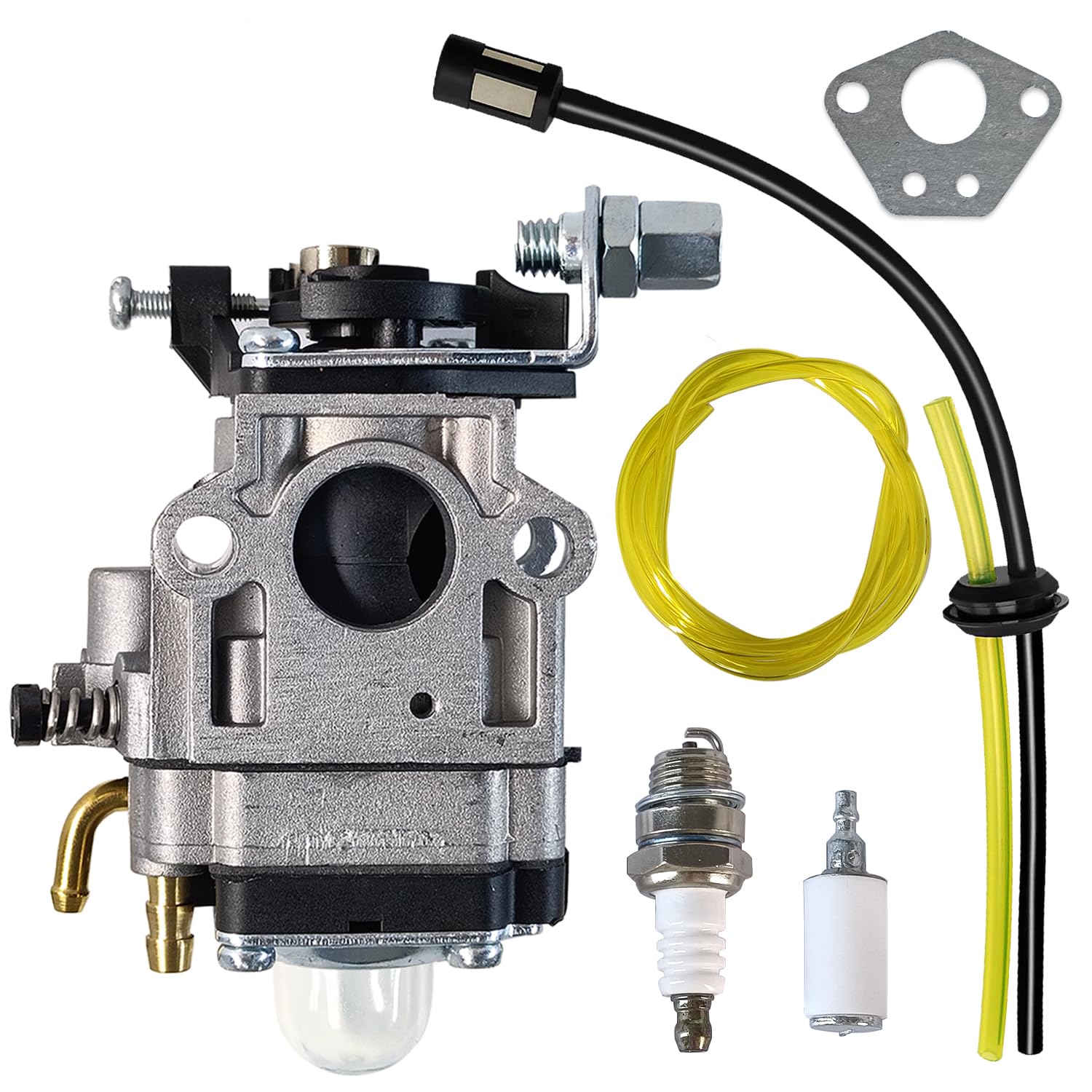 Vergaser Kit für 52 cc 49 cc 43 cc Motor,Erdbeben 300486 3004156 E43 E43WC Schneckenbohrer MC43 MC43E Pinne MD43 WE43 WE43E,Carbu-Set mit Dichtung, Schlauch, Zündkerze und Benzinfilter Vergaser Kit für 52 cc 49 cc 43 cc Motor,Erdbeben 300486 3004156 E43 E43WC Schneckenbohrer MC43 MC43E Pinne MD43 WE43 WE43E,Carbu-Set mit Dichtung, Schlauch, Zündkerze und Benzinfilter von GAYERI
