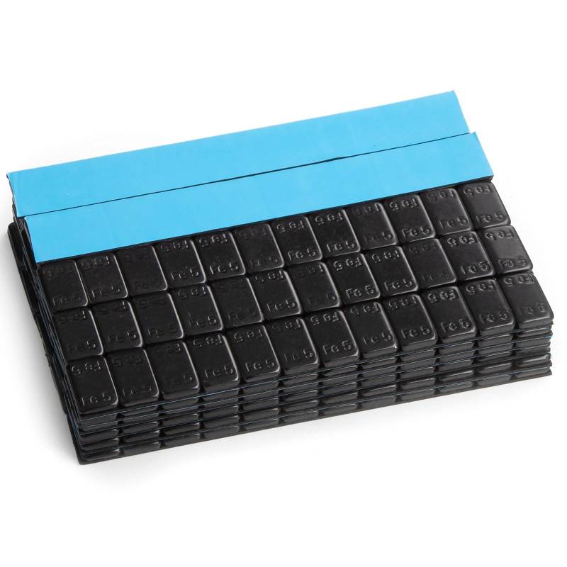 GAsuppply 1,5kg Auswuchtgewichte Klebegewichte 25x12x5g Stahlgewichte Reifenmontagepaste schwarz & kunststoffbeschichtet Klebegewichte für Alufelgen von GAsupply