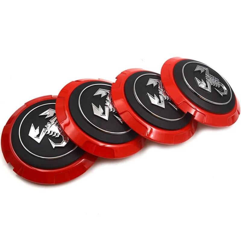 4 Stück Auto Radnabenkappen für Abarth 500C 2010-2014, Auto Radkappen mit Logo Stark Langlebig Einfaches und Elegantes Design Auto Zubehör 60mm,A von GBEDIKMS