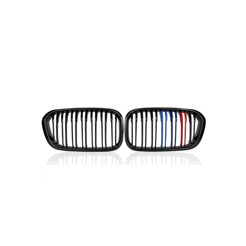 Kühlergrill 2 Stück Für 1Serie F20 F21 2012–2019 Frontgrills Schwarz Glänzend Nierengrill Racing Frontstoßstangengitter Kühlergrill Vorne(Double-3-Color) von GBGWRMRYX
