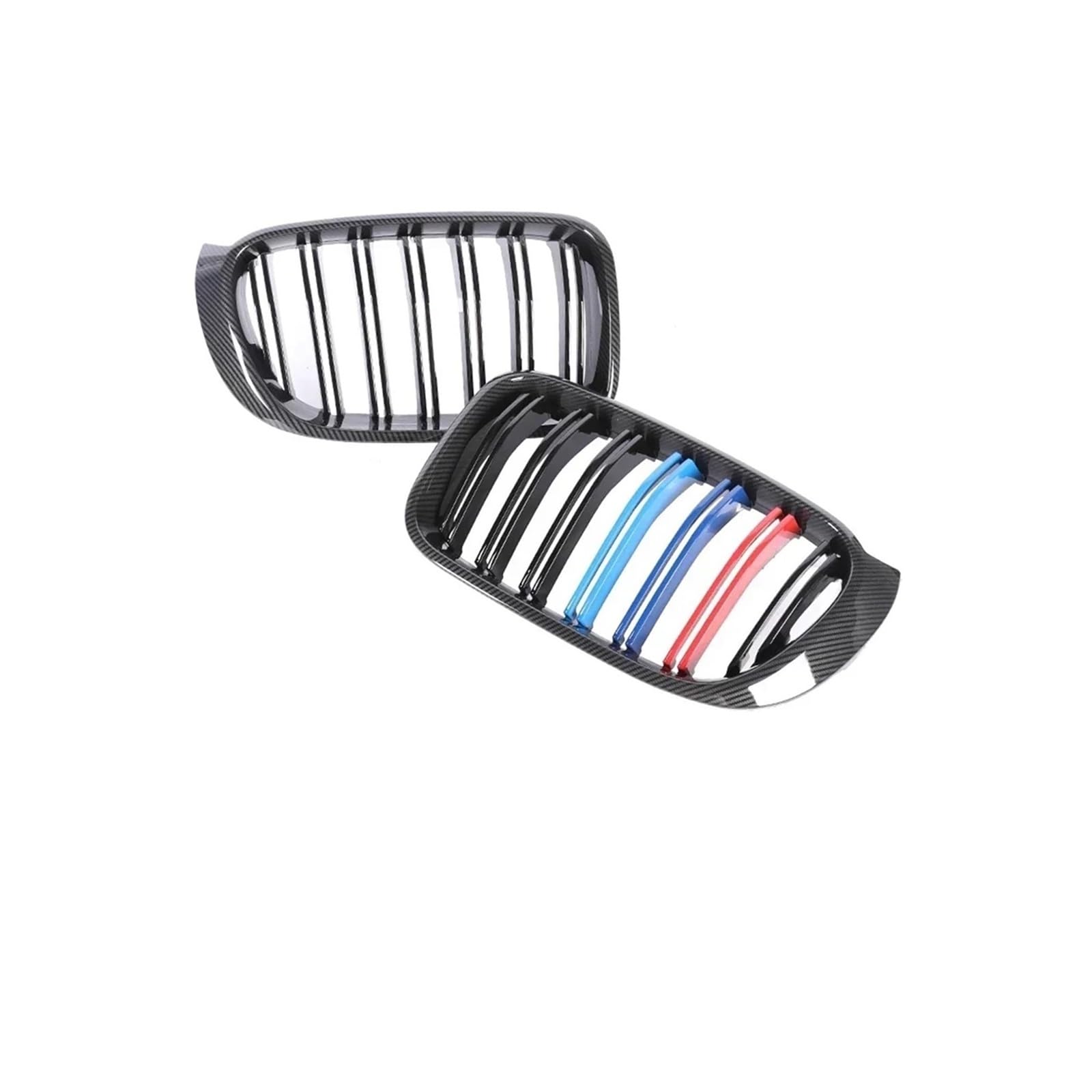 Kühlergrill 2Pcs Für X3 Für X4 F25 F26 2014-2018 Auto Kühler Chrom Unteren Front Stoßstange Schwarz Grill Kühlergrill Vorne(Dual Carbon M Design) von GBGWRMRYX