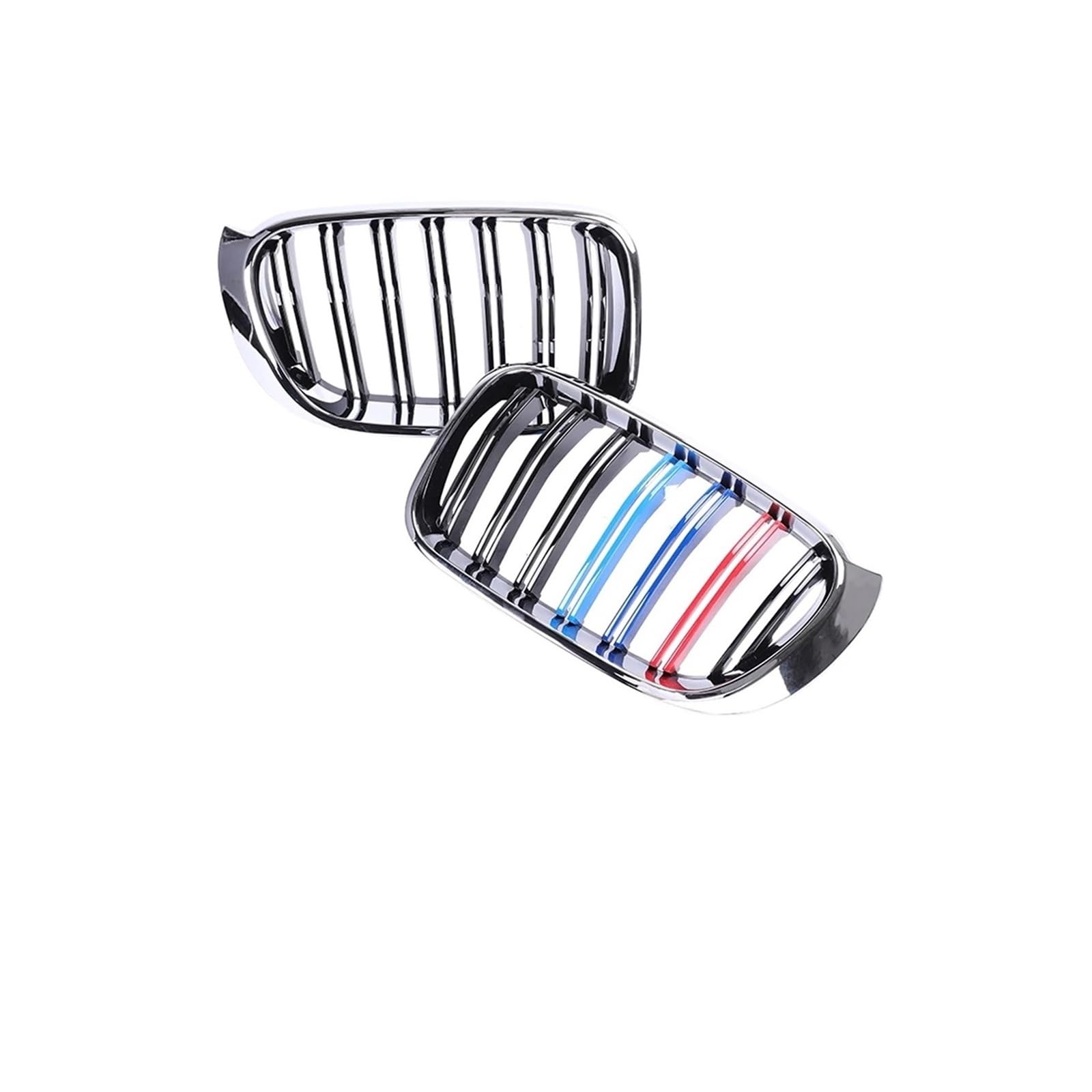 Kühlergrill 2Pcs Für X3 Für X4 F25 F26 2014-2018 Auto Kühler Chrom Unteren Front Stoßstange Schwarz Grill Kühlergrill Vorne(Dual Chrome M Design) von GBGWRMRYX