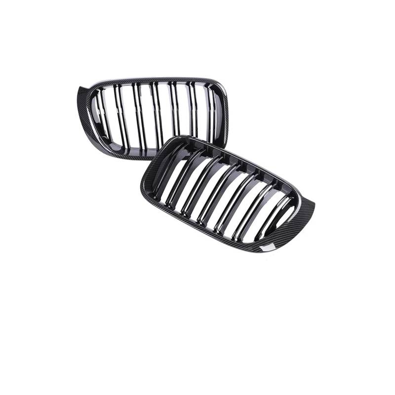 Kühlergrill 2Pcs Für X3 Für X4 F25 F26 2014-2018 Auto Untere Frontstoßstange Nieren Racing Grill Stil Kühlergrill Kühlergrill Vorne(Dual Carbon Look) von GBGWRMRYX