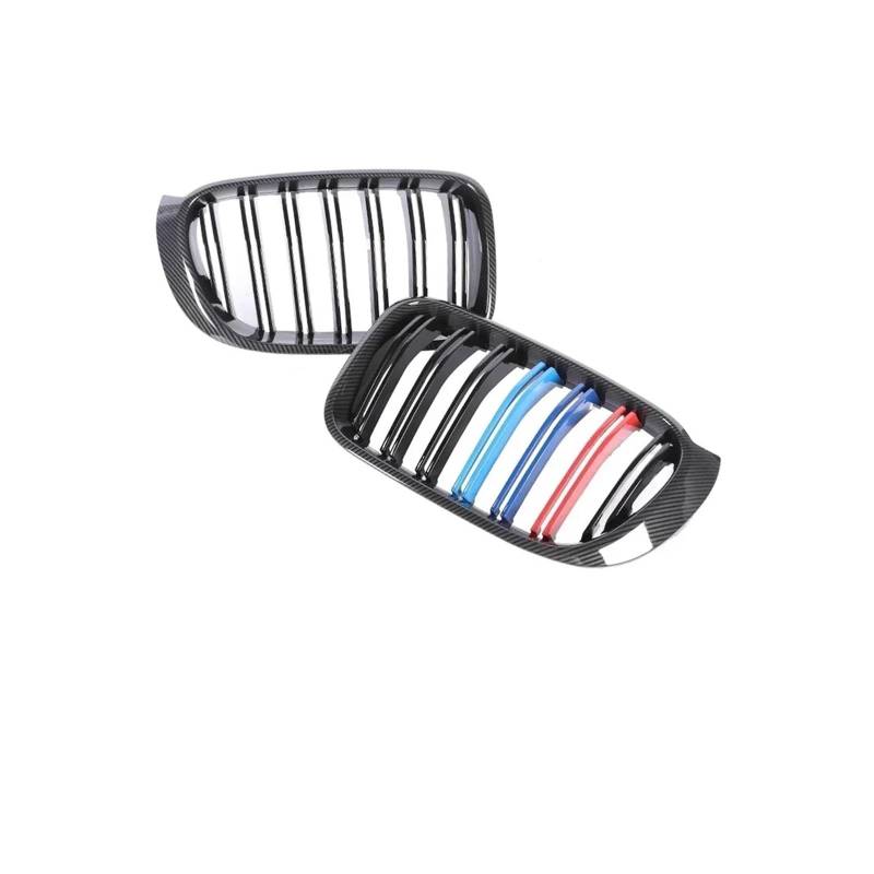 Kühlergrill 2Pcs Für X3 Für X4 F25 F26 2014-2018 Auto Untere Frontstoßstange Nieren Racing Grill Stil Kühlergrill Kühlergrill Vorne(Dual Carbon M Design) von GBGWRMRYX