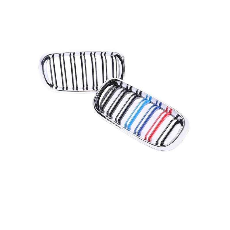 Kühlergrill 2Pcs Für X5 Für X6 F15 F16 2014-2018 Auto Vorderen Stoßfänger Kühler Glanz Schwarz Grills Kühlergrill Vorne(Dual Chrome M) von GBGWRMRYX